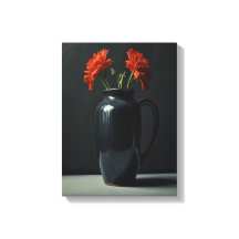 Vase Fleur Portrait Toile Mur Art