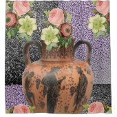 Vase florale rideau de douche rose (Devant)