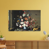 Vase Flowers by a Window, Balthasar van der Ast Canvas Afdruk (Insitu (Woonkamer))