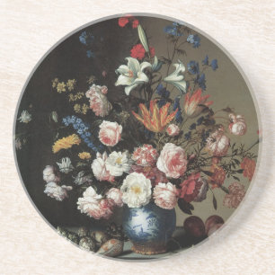 Vase Flowers by a Window, Balthasar van der Ast Zandsteen Onderzetter