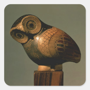 Vase in de vorm van een uil, Proto-Corinthian Vierkante Sticker