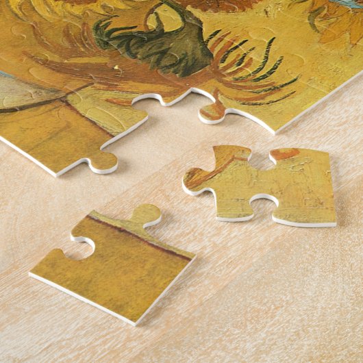 Vase met 15 zonnebloemen door Vincent van Gogh Legpuzzel (Zijkant)