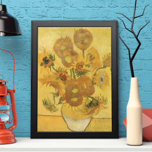 Vase met 15 zonnebloemen door Vincent van Gogh Poster