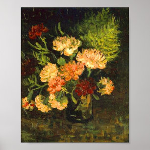 Vase met anjers (F243) Van Gogh Fine Art Poster
