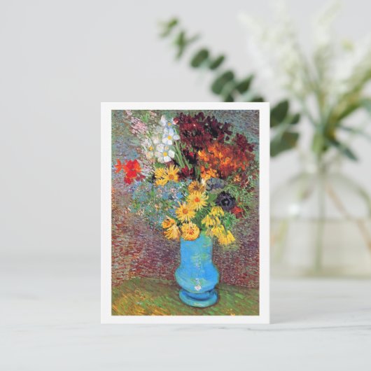 Vase met Daisies Anemones Vincent van Gogh Briefkaart (Staand voorkant)