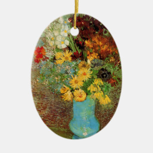 Vase met Daisies en Anemones door Vincent van Gogh Keramisch Ornament