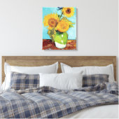 Vase met drie bloemen door Vincent Van Gogh Canvas Afdruk (Insitu (Slaapkamer))