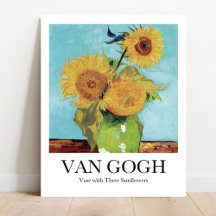 Vase met drie zonnebloemen door Vincent Van Gogh