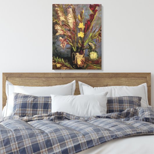 Vase met Gladioli door Vincent van Gogh Canvas Afdruk (Insitu (Slaapkamer))