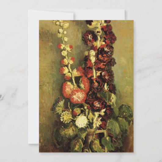 Vase met Hollyhocks van Vincent van Gogh (Voorkant)