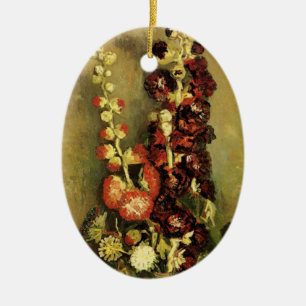 Vase met Hollyhocks van Vincent van Gogh Keramisch Ornament