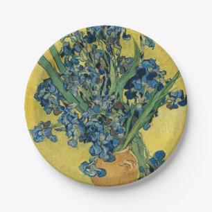 Vase met Irises door Van Gogh Papieren Bordje