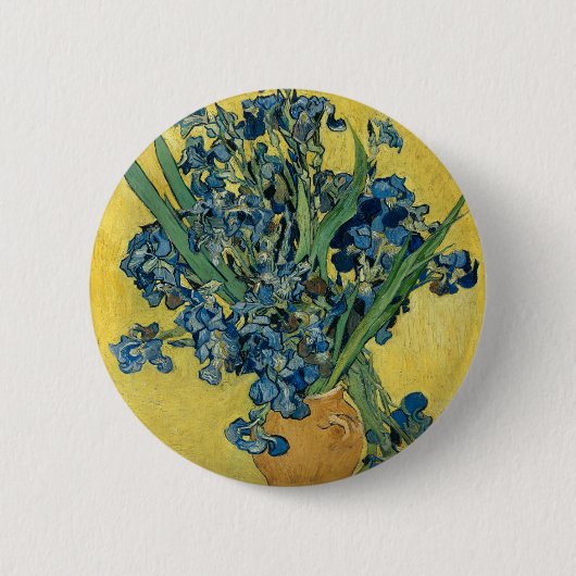 Vase met Irises door Van Gogh Ronde Button 5,7 Cm (Voorkant)