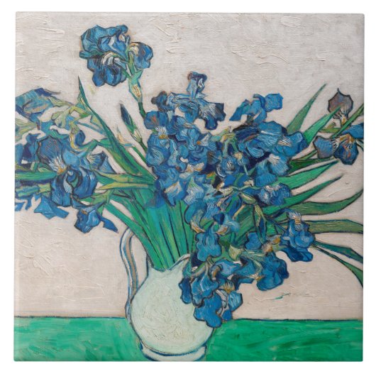 Vase met Irises, Van Gogh Tegeltje (Voorkant)