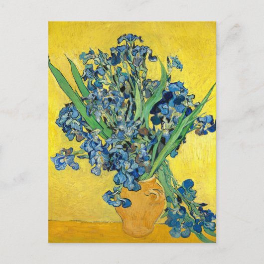 Vase met Irises, Vincent Van Gogh Briefkaart (Voorkant)