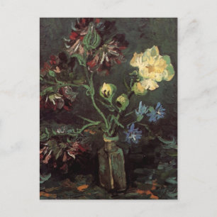Vase met Myosotis en Peonies door Vincent van Gogh Briefkaart