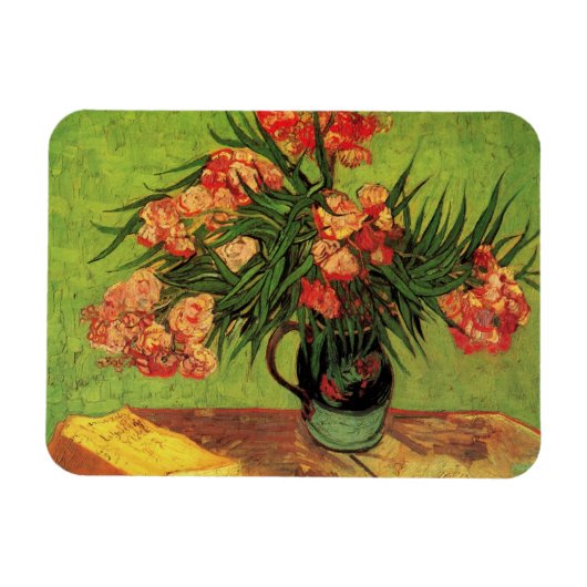 Vase met Oleanders en Boeken door Vincent van Gogh Magneet (Horizontaal)