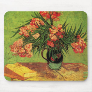 Vase met Oleanders en Boeken door Vincent van Gogh Muismat