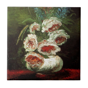 Vase met pony's, Vincent van Gogh. Tegeltje