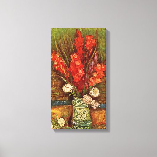 Vase met Red Gladioli door Vincent van Gogh Canvas Afdruk (Voorkant)