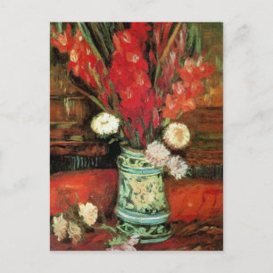 Vase met Red Gladioli, Van Gogh Fine Art Briefkaart
