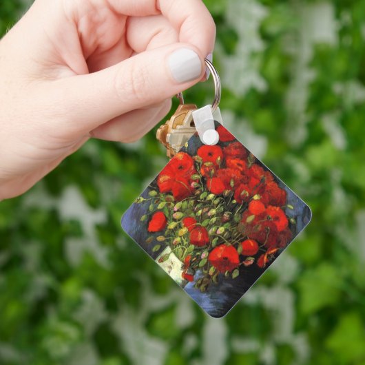 Vase met Red Poppies door Vincent van Gogh Sleutelhanger (Hand)