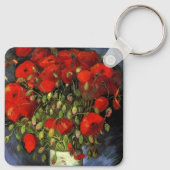 Vase met Red Poppies door Vincent van Gogh Sleutelhanger (Achterkant)