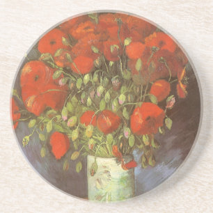 Vase met Red Poppies door Vincent van Gogh Zandsteen Onderzetter
