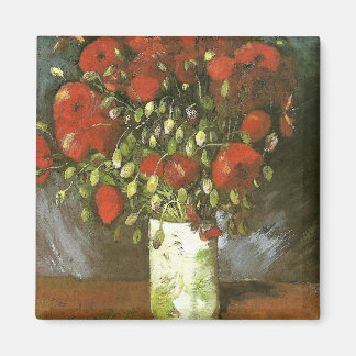 Vase met Red Poppies Van Gogh Fine Art Magneet