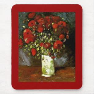 Vase met Red Poppies Van Gogh Fine Art Muismat