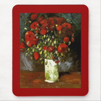Vase met Red Poppies Van Gogh Fine Art Muismat
