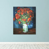 Vase met Red Poppies Vincent van Gogh Canvas Afdruk (Insitu (Houten vloer))