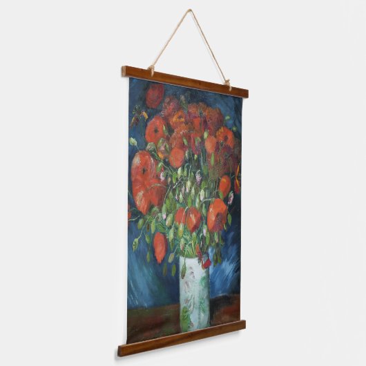 Vase met Red Poppies Vincent van Gogh Hangend Wandkleed (Gebogen)