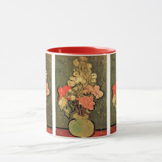 Vase met Roos Mallows door Vincent van Gogh Mok (Midden)