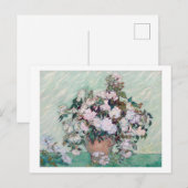 Vase met roze rozen, Van Gogh Briefkaart (Voorkant / Achterkant)