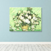Vase met Rozen van Van Gogh Wrapped Canvas Afdruk (Insitu (Houten vloer))