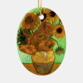 Vase met twaalf zonnebloemen door Vincent van Gogh Keramisch Ornament (Achterkant)