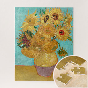 Vase met twaalf zonnebloemen door Vincent Van Gogh Legpuzzel