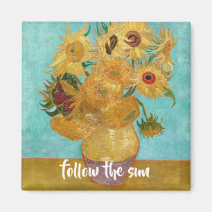 Vase met twaalf zonnebloemen door Vincent Van Gogh Magneet