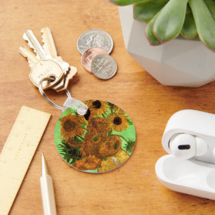 Vase met twaalf zonnebloemen door Vincent van Gogh Sleutelhanger