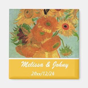 Vase met twaalf zonnebloemen, Vincent van Gogh Magneet