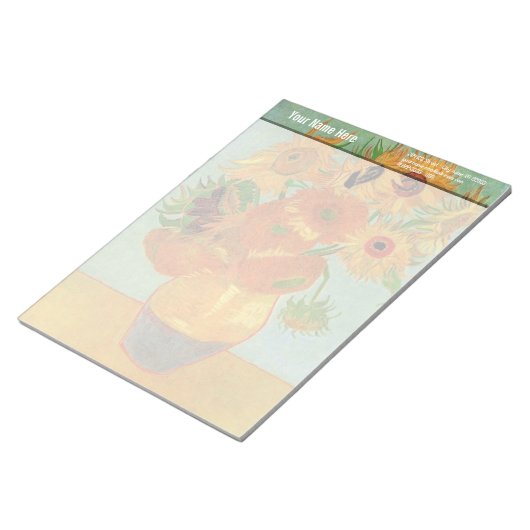 Vase met twaalf zonnebloemen, Vincent van Gogh. Notitieblok (Schuin)