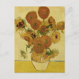 Vase met vijftien zonnebloemen, Van Gogh Fine Art Briefkaart