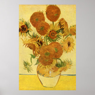 Vase met vijftien zonnebloemen, Van Gogh Fine Art Poster