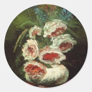 Vase met volken door Vincent van Gogh Ronde Sticker