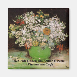 Vase met Zinnia Flowers door Vincent van Gogh Magneet