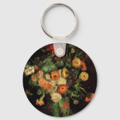 Vase met Zinnias en Geraniums, Vincent van Gogh Sleutelhanger (Achterkant)