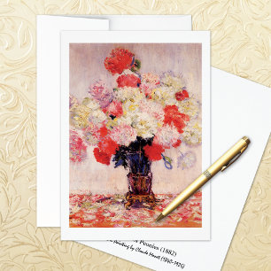 Vase of Peonies Claude Monet Note Card