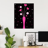 Vase rose - Poster (Bureau à domicile)