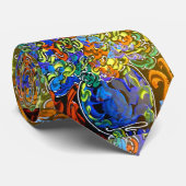 Vase "style art peter max" avec cravate fleurie (Roulé)